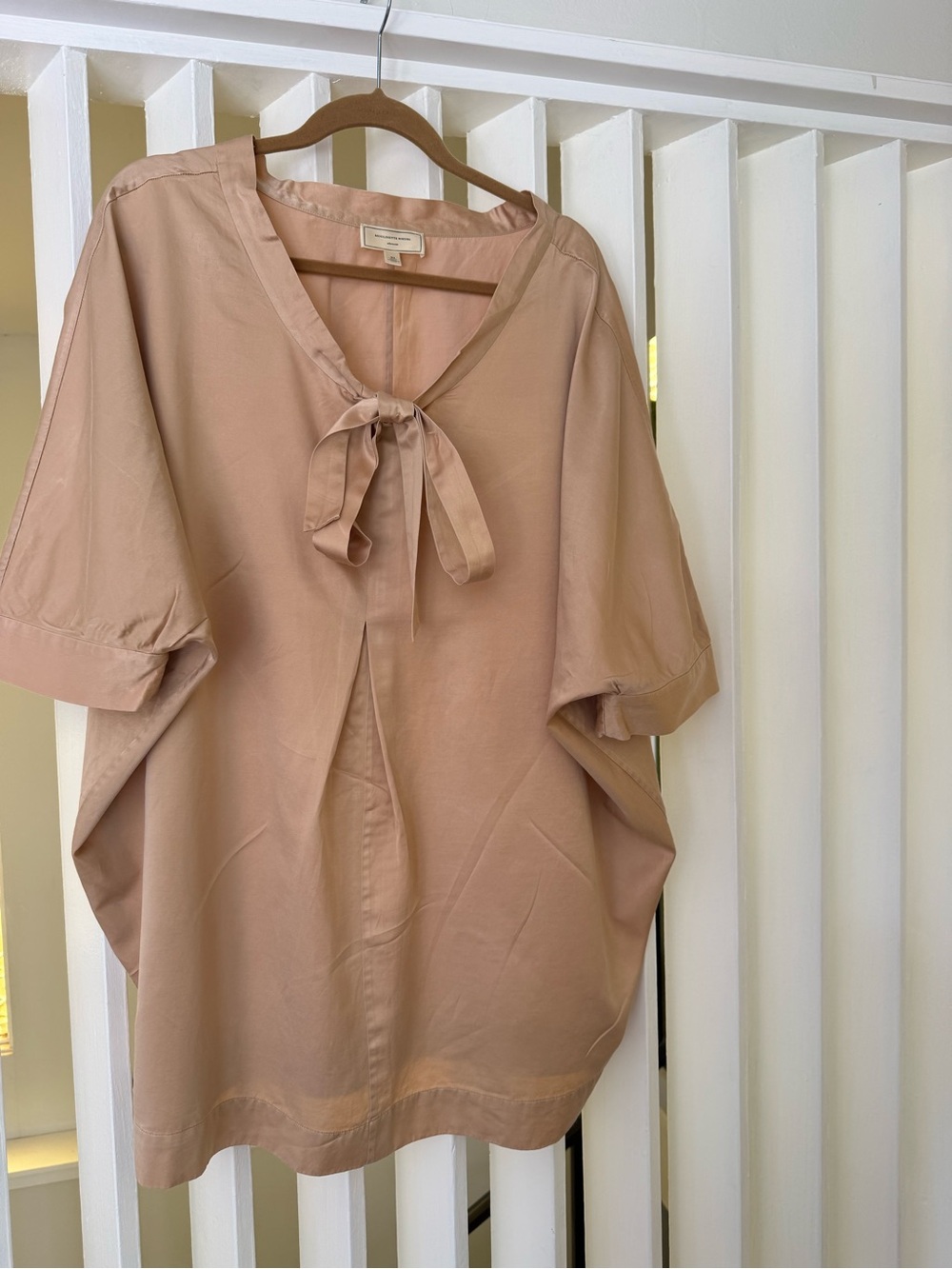 Anthropologie Moulinette Soeurs Tie-Neck Dolman Blush/Soft Rose Gold - Picture 3 of 14